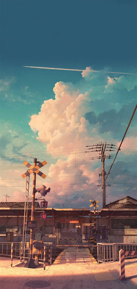 Anime Landscape Clouds Iphone Wallpaper