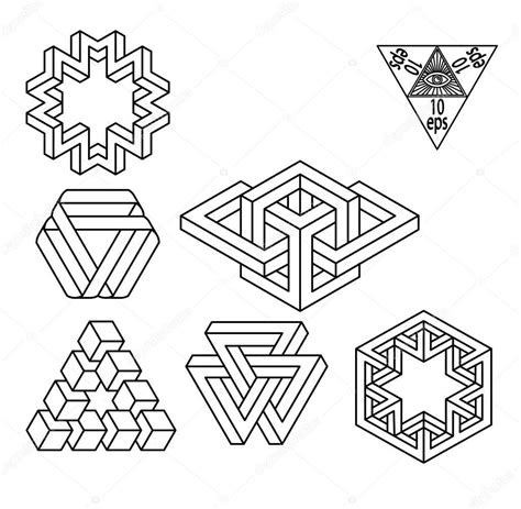 I po investors have an appetite for vegan burgers. Impossible geometry symbols vector set. — Stock Vector ...