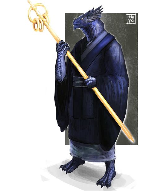 Commssion Dragonborn Monk By Gauntes On