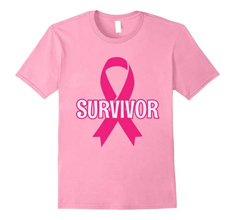 Breast Cancer Survivor T Shirt With Bold Pink Ribbon Rose Rosetshirt