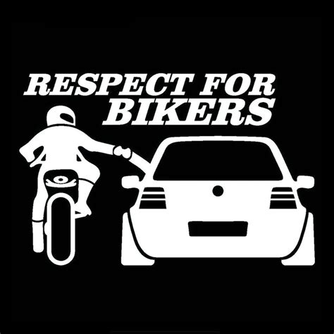 Car Sticker 3d 2013cm Respect For Bikers Auto Stickers And Decals