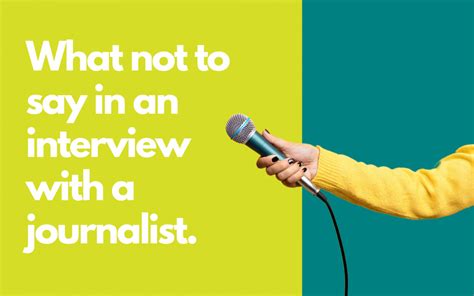 What Not To Say In An Interview With A Journalist Pitch And Shout
