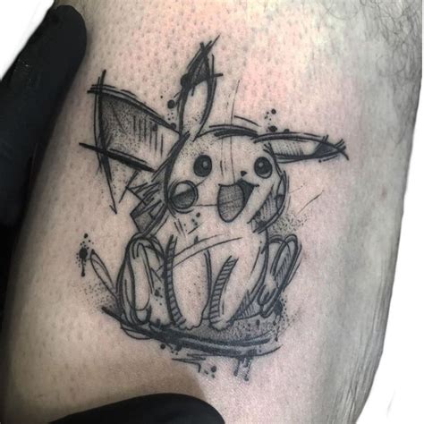 Pikachu Tattoo In Sketch Style In 2021 Pikachu Tattoo Pokemon Tattoo