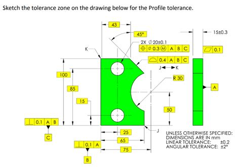 Technical Drawing With Tolerance