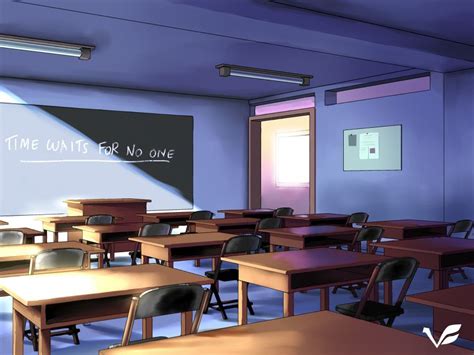 Classroom By Vantasyartz On Deviantart Anime Classroom Anime Scenery