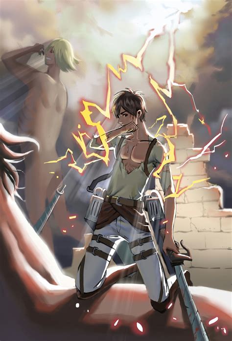 Eren's surname, yeager, is an anglicized form of the german surname jäger, meaning hunter. isayama said he was skeptical about the importance of bloodlines when coming up with eren, which is why he made him someone not blessed with natural talent and the polar opposite of a chosen talented protagonist. Smiling Titan - Titan (Shingeki no Kyojin) - Zerochan ...