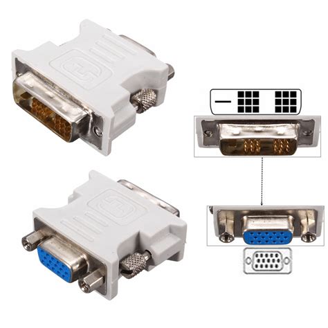 Dvi D 181 Dual Link Male To Vga Hd15 Female Adapter Converter For Pc