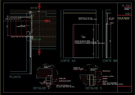 Sliding Door With Steel Structure Had In Wood Dwg Detail For Autocad