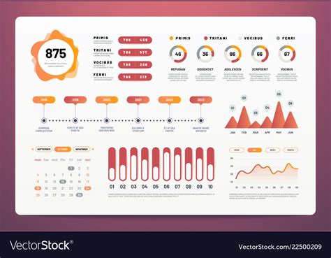 Infographics Dashboard Modern Ui With Statistics Vector Image