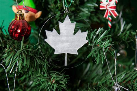 Canadian Maple Leaf Christmas Ornament Etsy