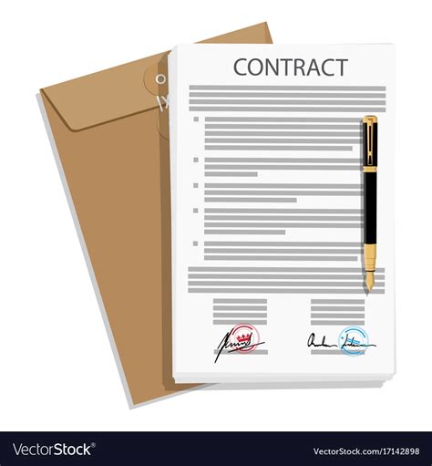 Signed Business Contract Royalty Free Vector Image