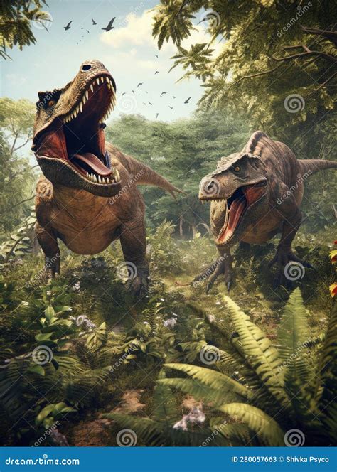 Realistic Photo Tyrannosaurus Rex Hunting A Velocity Generative Ai