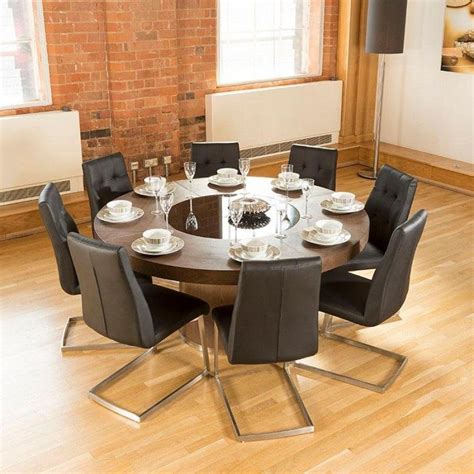 8 Seater Round Dining Table With Lazy Susan Seater Extension Elecrisric