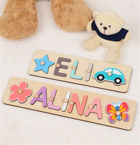 Personalized Name Puzzle With Pegs Custom Ts For Kids Etsy
