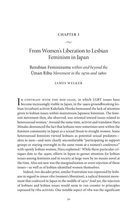 Pdf 3 From Womens Liberation To Lesbian Feminism In Japan Rezubian Feminizumu Within And