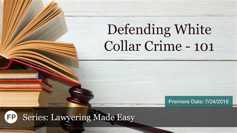 Financial Poise Announces Defending White Collar Crime 101 A New