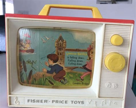 Vintage 1966 Fisher Price Two Tune Music Box Tv 114 Wood Bottom Ebay