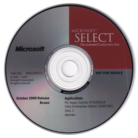 Microsoft Visio 2000 Enterprise Edition With Sr 1 Patch Disc 1