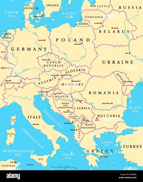 Mapa Político De Europa Central Fotografía De Stock Alamy