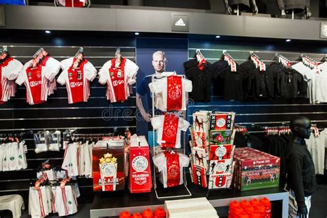 Ajax Fotball Club Shop Interior On Amsterdam Arena Netherlands
