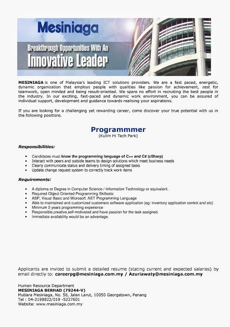 We did not find results for: Example of Job Vacancy and Application Letter