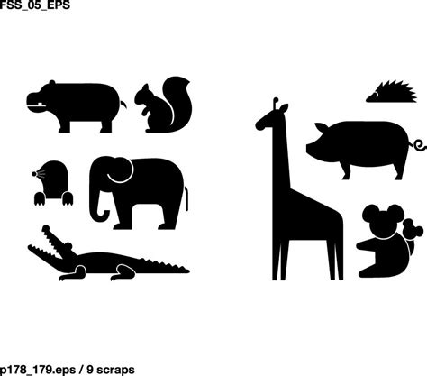 Free Vector Various Elements Of Vector Silhouette Animal Silhouettes 49