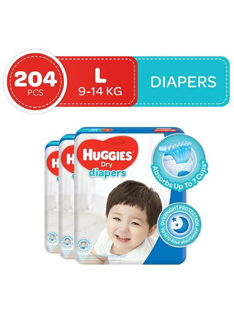 Huggies Dry Diapers Large 68s Bundle Of 3 Edamama