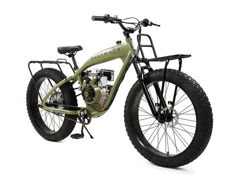 Phatmoto All Terrain Fat Tire 2021 79cc Motorized Bicycle Matte Army