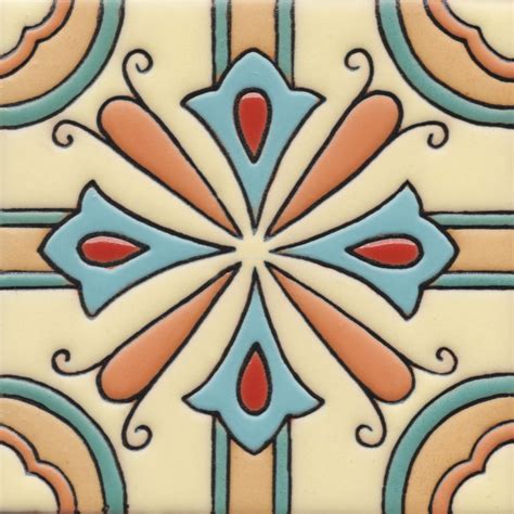Mexican Tiles High Relief Ceramic Cuerda Seca Malibu