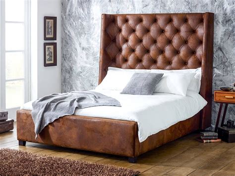 Arthur Tall Faux Leather Bed Beds And Headboards By Living It Up Leatherbeds Leather