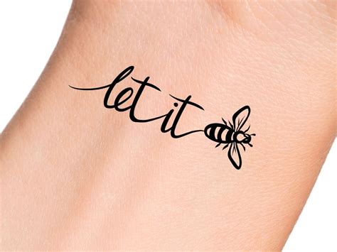Let It Bee Temporary Tattoo In 2023 Wrist Tattoos For Women Tasteful