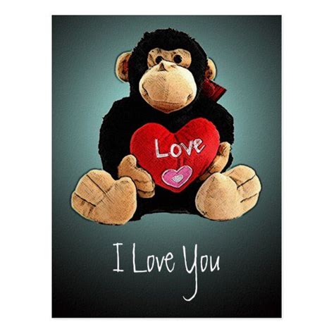 Monkey Love Postcard Uk Valentine Greeting Cards Holiday