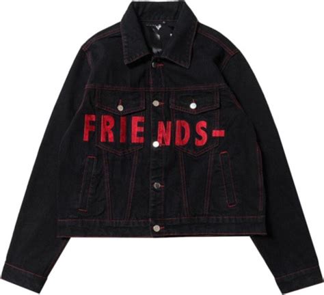 Vlone Black And Red Friends Denim Jacket Whats On The Star