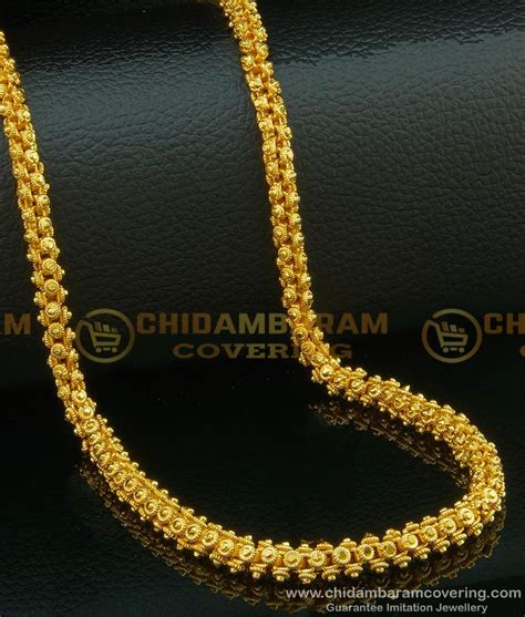 Buy One Gram Gold Long Chain Thick Designer Wedding Gold Chain Design