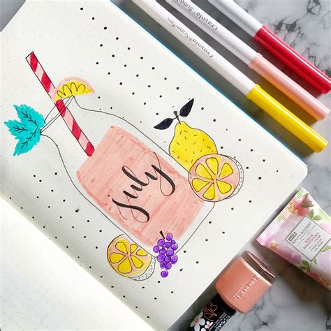 28 Bullet Journal Cover Page Ideas For July In 2020 B