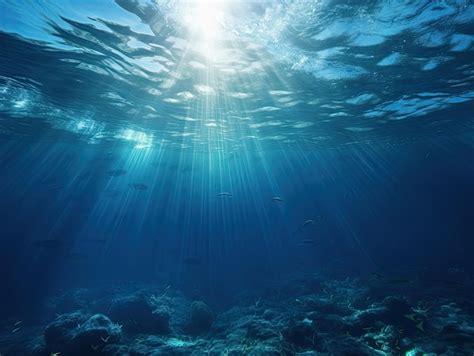 Premium Ai Image Deep Nature Of The Blue Ocean Underwater With
