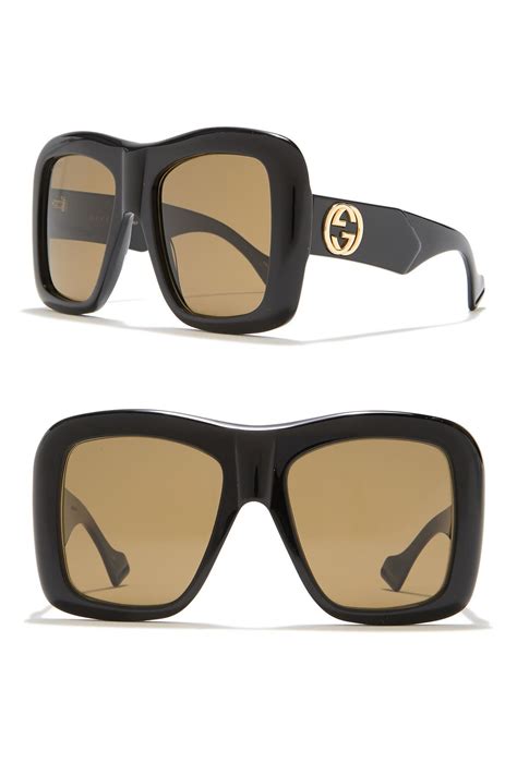 gucci 54mm oversized square sunglasses in black modesens