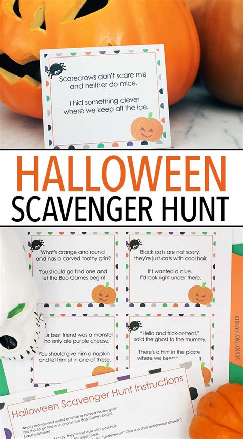 Halloween Scavenger Hunt With Printable Clues Now With Indoor And