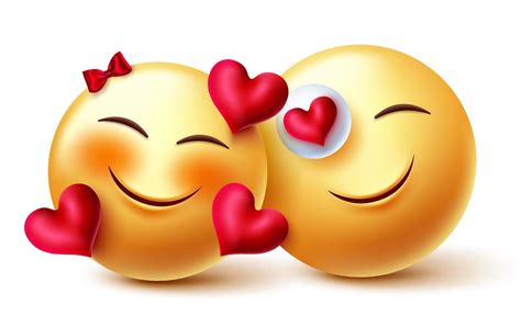 Emoji Valentijn Paar Vector Conceptontwerp Emoji S 3d Verliefde Emoji S Minnaar In Romantische