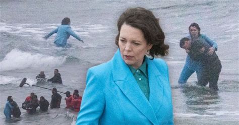 Olivia Colman Takes A Plunge In The Sea In Rescue Scene For Film