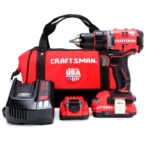 Craftsman V20 20 Volt Max 12 In Brushless Cordless Drill Charger And 2 Batteries Included In