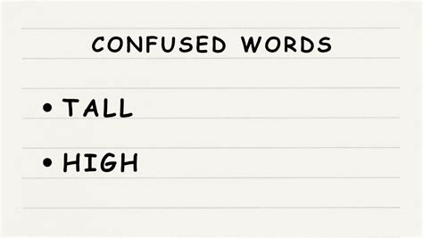 Confused Words Tall Vs High English Plus