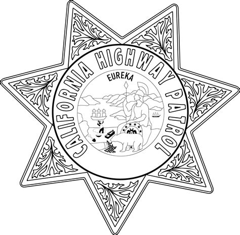 California Highway Patrol Badge Vector File Black White Vect Inspire