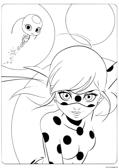 Ladybug and marinette from miraculous ladybug coloring pages printable. Cute Miraculous Ladybug Tikki And Marinette Coloring Pages ...