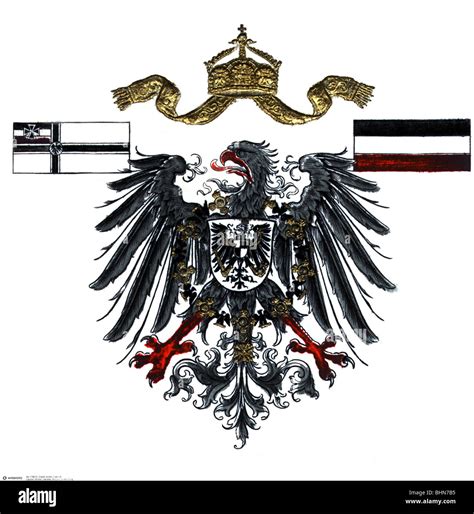 Heraldry Coat Of Arms Germany Imperial Eagle With War Flag Of The