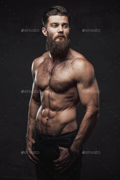 Naked And Muscular Guy Posing In Dark Background Stock Photo By Fxquadro