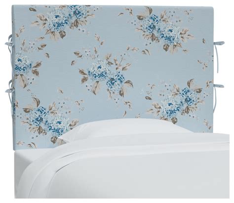 Rachel Ashwell Slipcover Headboard Sc Berry Bloom Blue Transitional