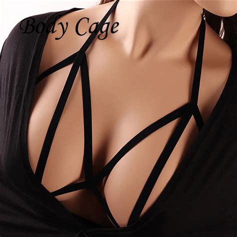 body cage halter sexy gothic basic harness club women handmade underbust black waist belt