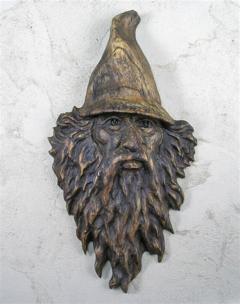 Hand Made Wood Carved Wizard Face For Wall