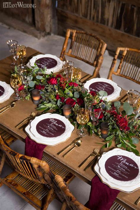 Rustic Burgundy Barn Wedding Rustic Wedding Table Runners Rustic